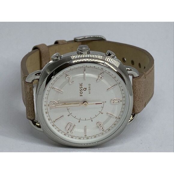 Fossil FTW1200 Women's Sand Leather Silver Analog Dial Hybrid Smartwatch XX704 - Picture 7 of 12